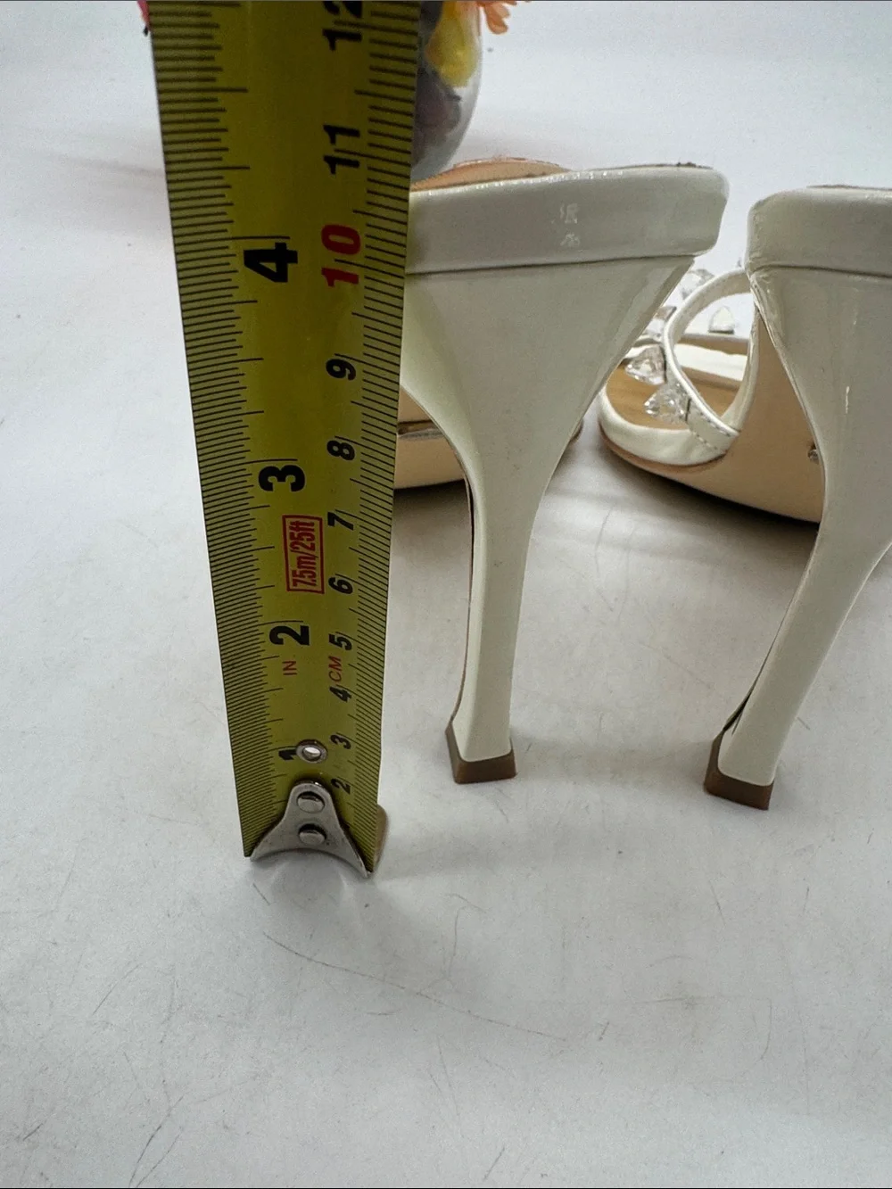 Tony Bianco Duo White Patent Crystal-Strap High Heel Mules Size 6.5 MCH10106G